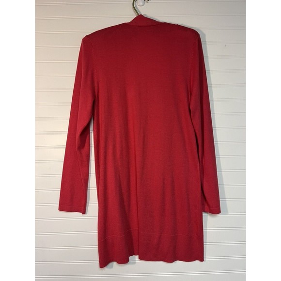 Susan Graver Pink Knit Open Front Cardigan Sweater S Cozy Soft Flowy Classy Chic - Picture 3 of 10